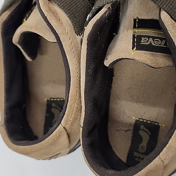 TEVA Ryley 6054 Cross Strap Hiking Trail Brown Suede Shoes Snap Slip On 8 - Picture 5 of 6